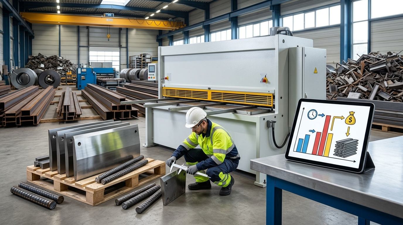 What does a shear blade cost and what is the real cost per ton cut?